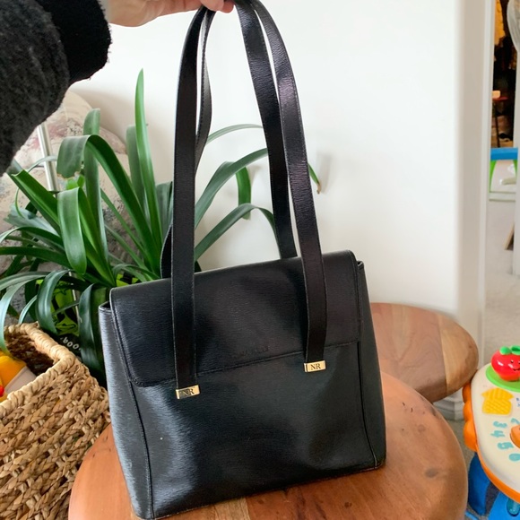 Black Nina Rocco Saffiano leather shoulder bag - Picture 2 of 7